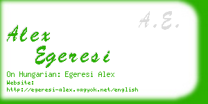 alex egeresi business card